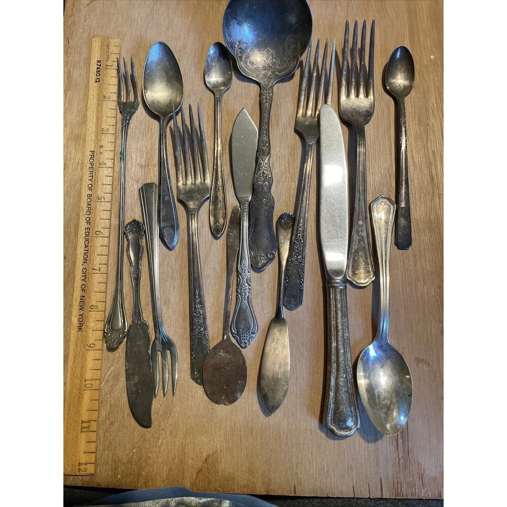 Vintage Flatware For Crafts Spoons Forks Silver Plate Stainless